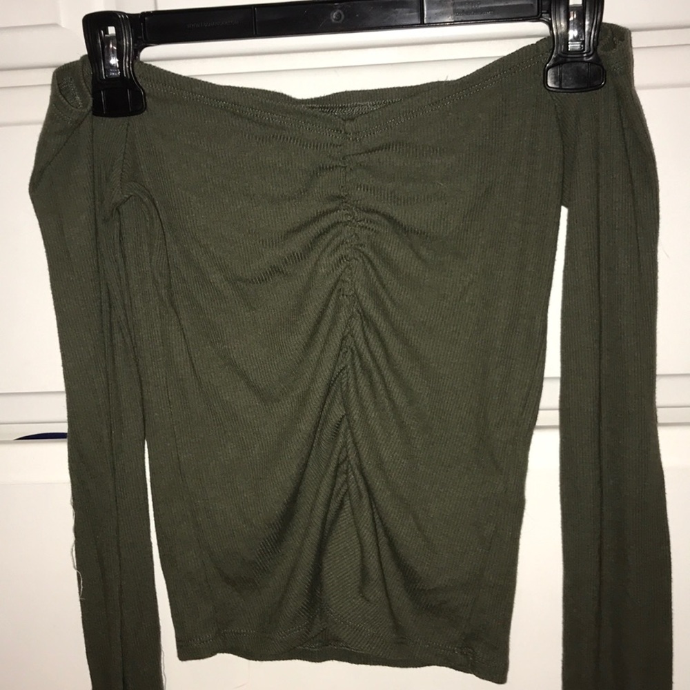 hollister off the shoulder long sleeve top